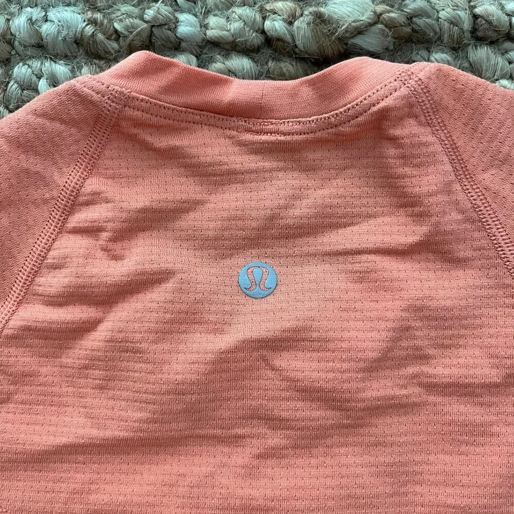 Lululemon Swiftly Tech Cropped Short Sleeve Shirt Coral Pink Size 2